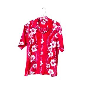 Made in Hawaii Hawaiian Button up Shirt XL Pinks Floral Cotton Blend